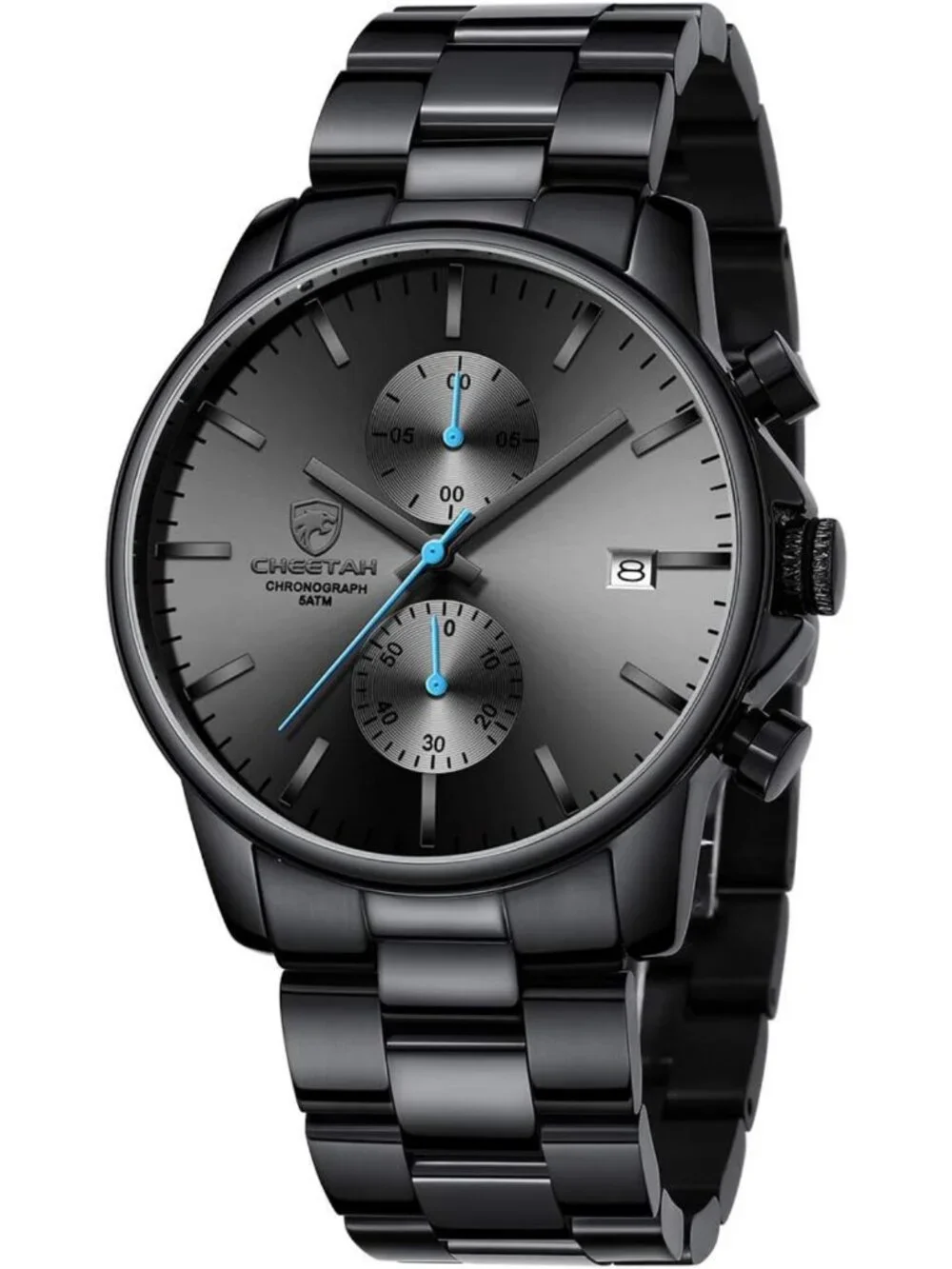 Stylish Men's Waterproof Chronograph Watch - Stainless Steel, Auto Date